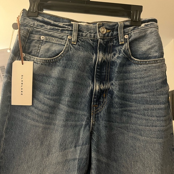 NWT SLVRLAKE denim high rise size 27 Beatnik style Salton Sea color - Picture 4 of 10